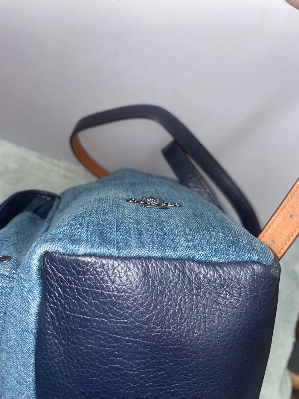 Coach Denim Turnlock Rucksack - Picture 7 of 15